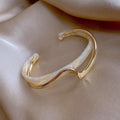 Curved Metal-Texture Bracelet