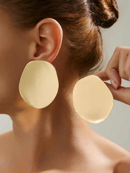 Sculptured Disc Earrings