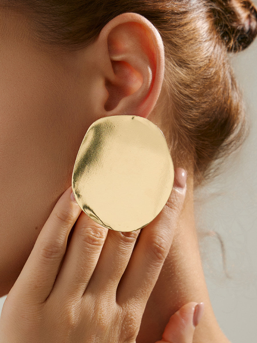 Sculptured Disc Earrings