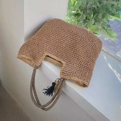 The Raffia Tote - Straw Beach Bag