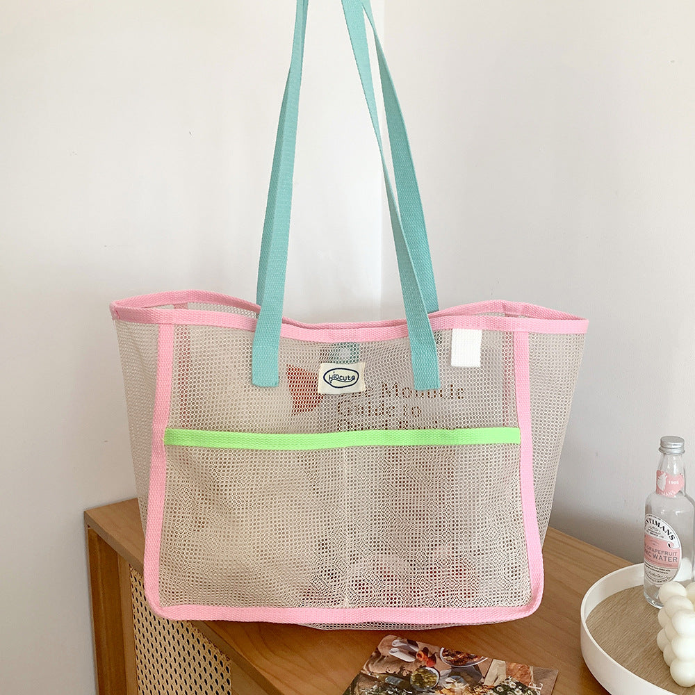 Beach mesh tote bag