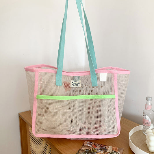 Beach mesh tote bag